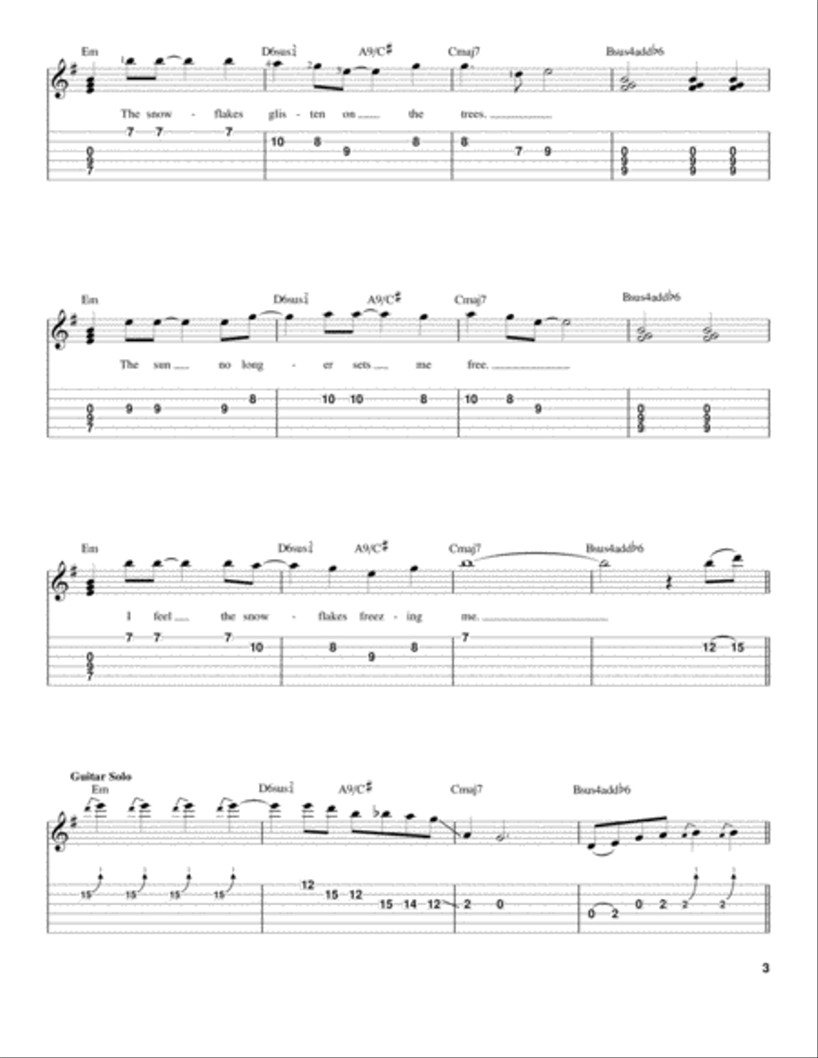 Snowblind Snowblind Electric Guitar scores gallery preview page 3