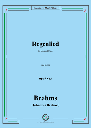 Book cover for Brahms-Regenlied,Op.59 No.3 in d minor