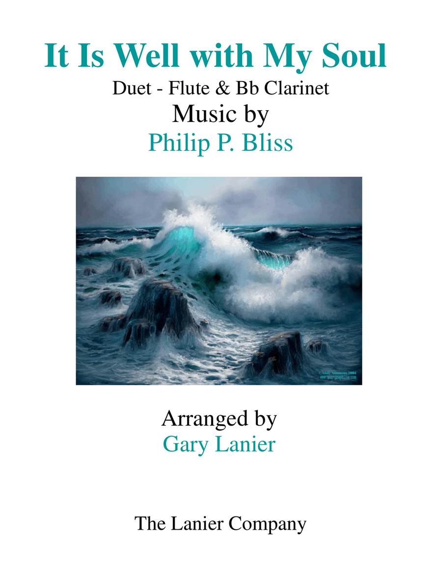 IT IS WELL WITH MY SOUL (Duet - Flute & Bb Clarinet - Score & Instrumental Parts Included) Woodwind Duet scores gallery preview page 1