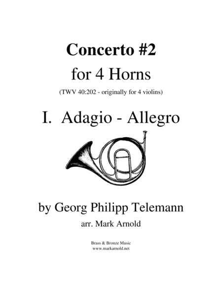 Telemann Concerto #2 for Four Horns (1st movement) image number null