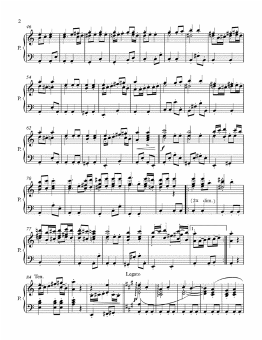 Symphony no.7 in A Major excerpt . Piano Solo scores gallery preview page 2