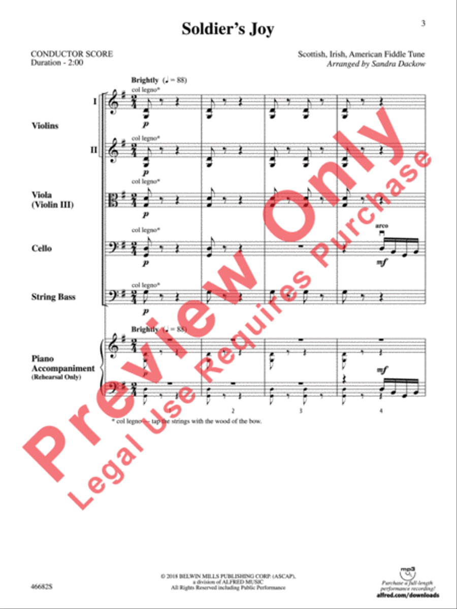 Soldier's Joy String Orchestra scores gallery preview page 4