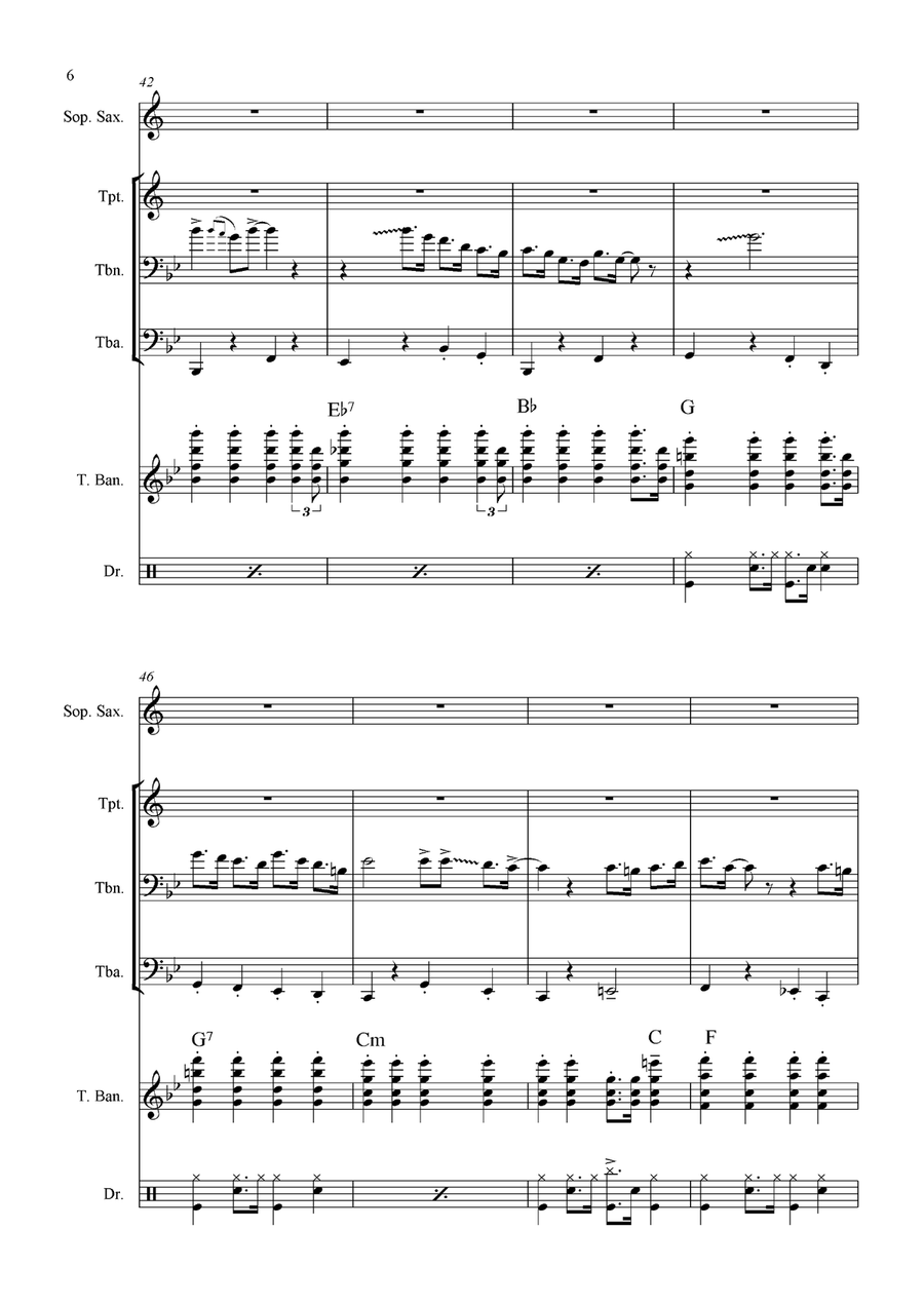 The Corals and Clarinet Jazz Ensemble scores gallery preview page 6