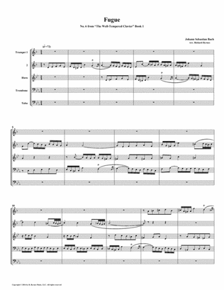 Fugue 06 from Well-Tempered Clavier, Book 1 (Brass Quintet)
