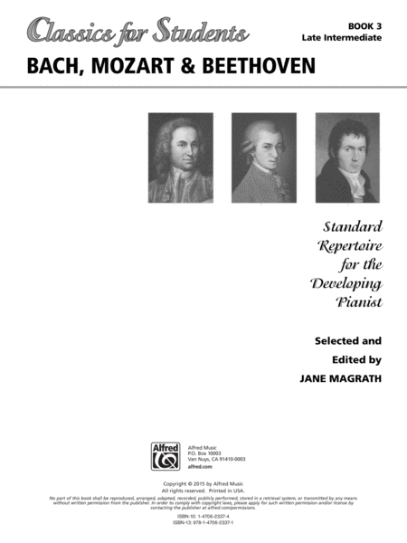 Classics for Students -- Bach, Mozart & Beethoven, Book 3
