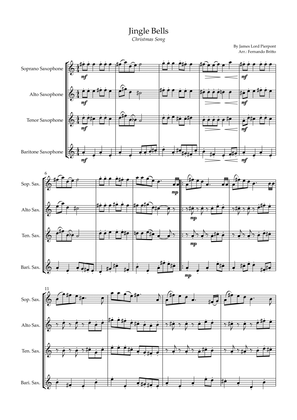 Jingle Bells (Christmas Song) for Saxophone Quartet