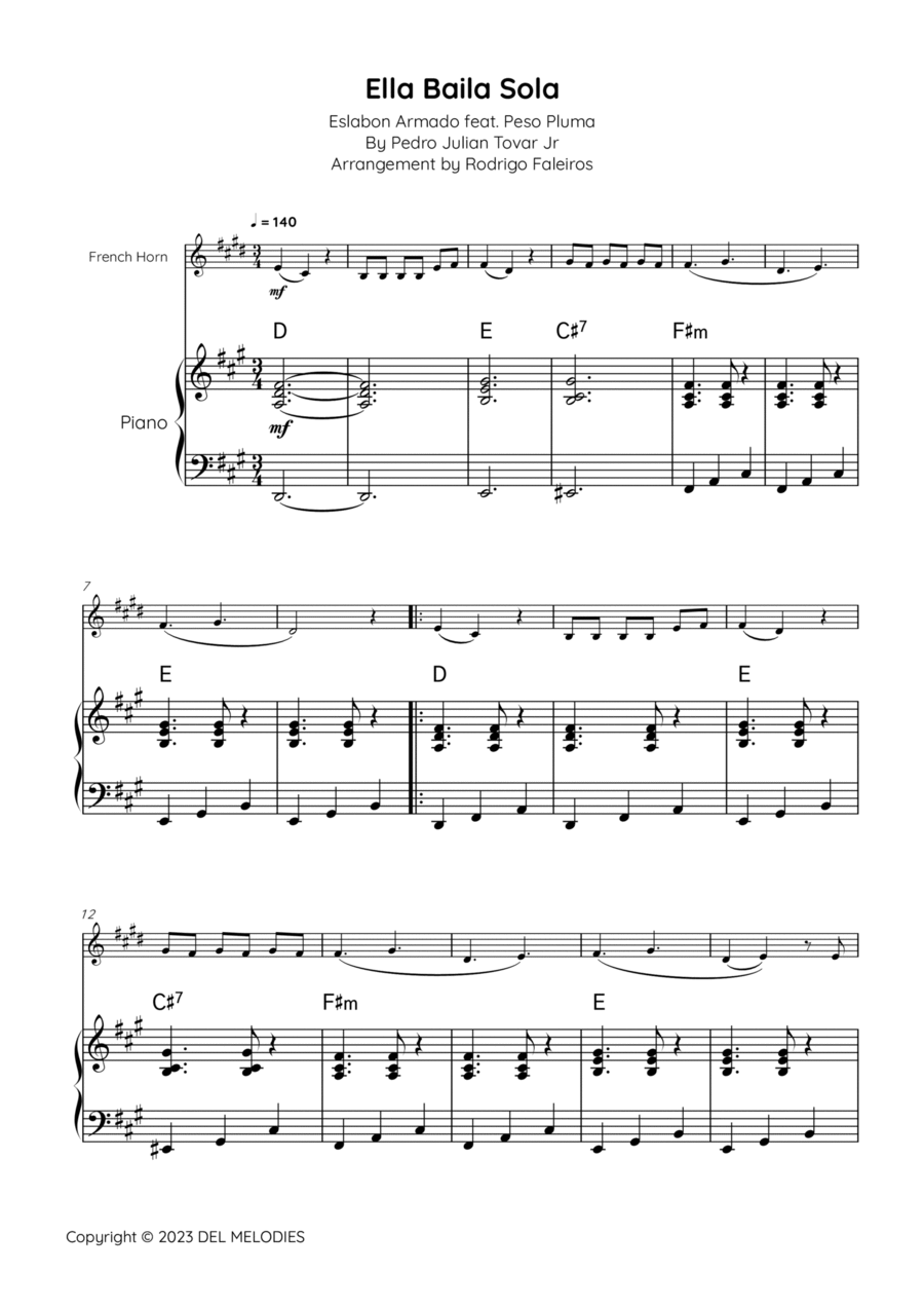 Ella Baila Sola Horn scores gallery preview page 1
