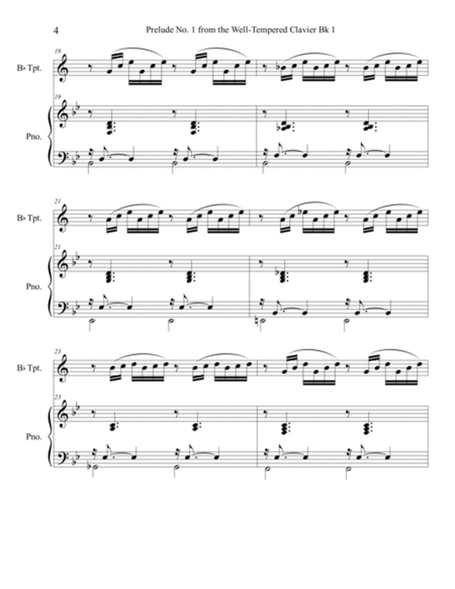 Prelude No.1 from The Well-Tempered Clavier Book 1 BWV 846 (Trumpet Solo) with piano accompaniment image number null