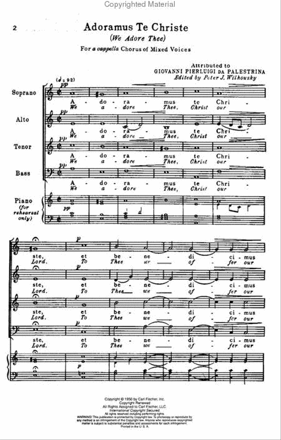 Adoramus Te Christe Adoramus Te Christe 4-Part scores gallery preview page 2