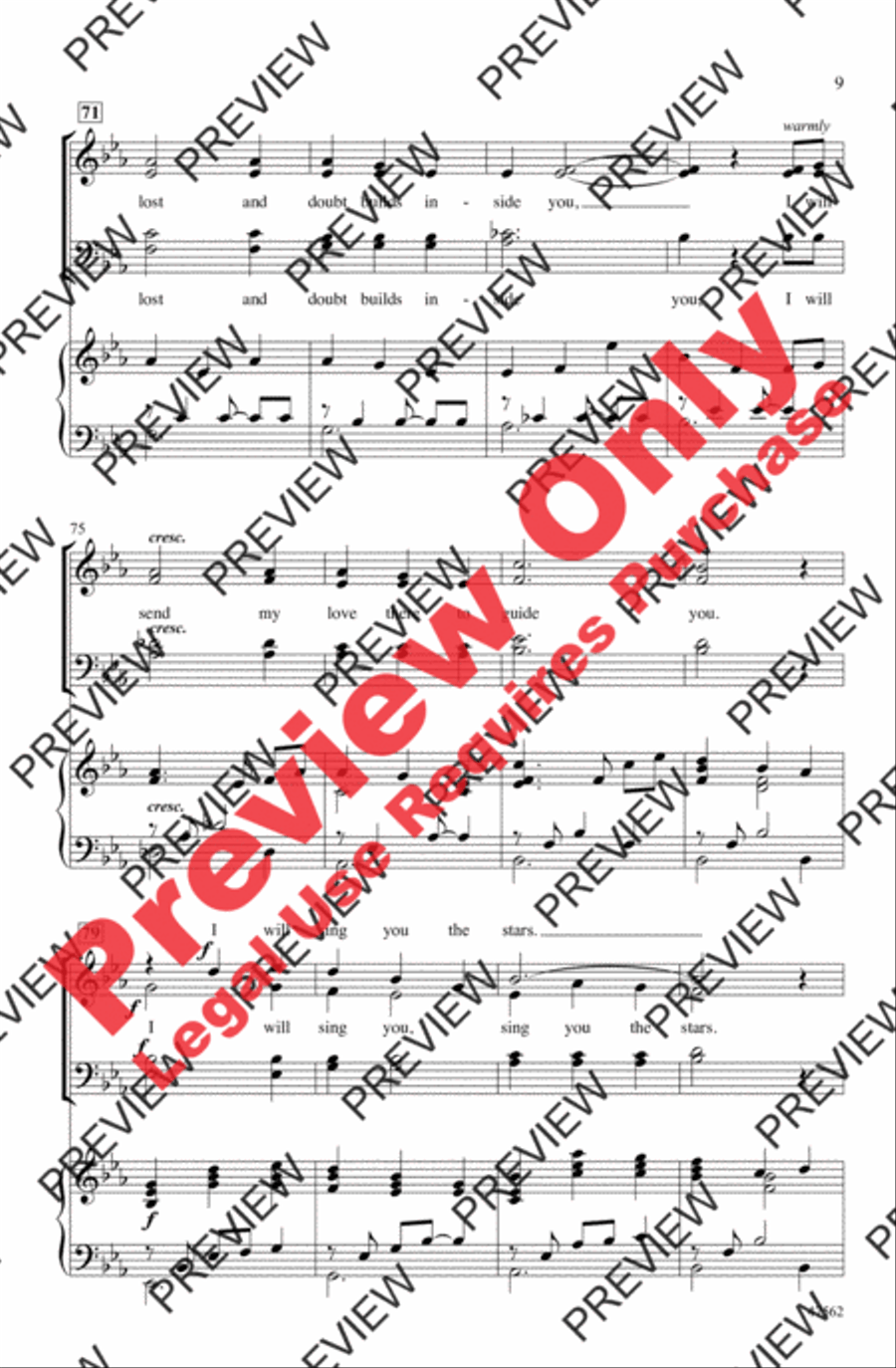 I Will Sing You the Stars 4-Part scores gallery preview page 8