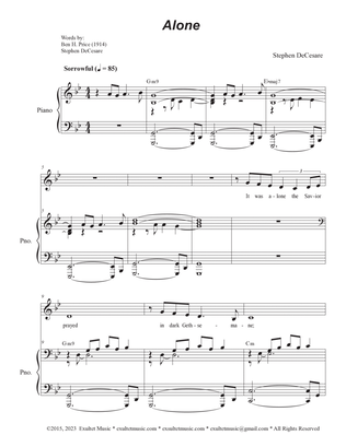 Alone (Unison choir - Medium Key)