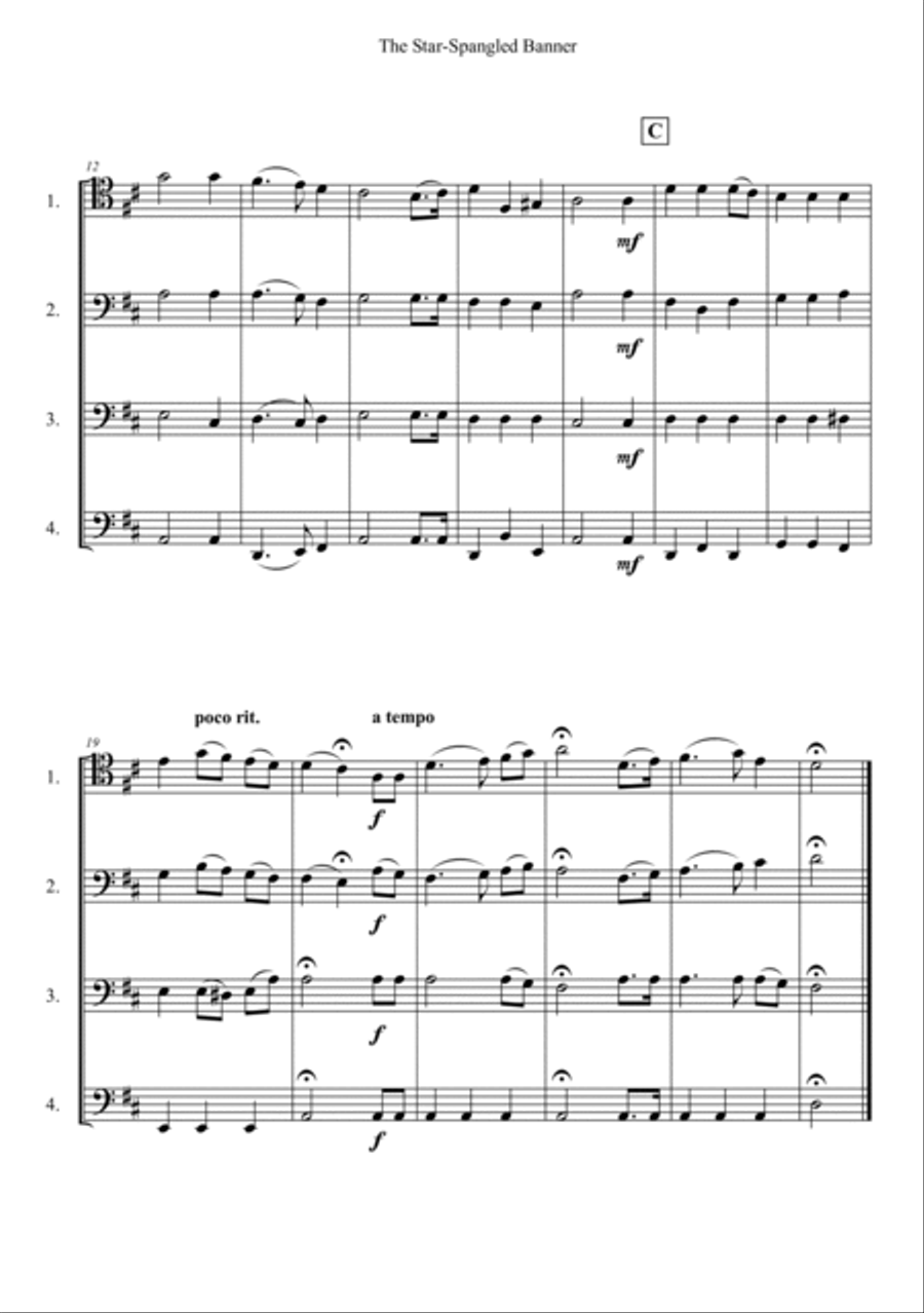 The Star-Spangled Banner Cello scores gallery preview page 2