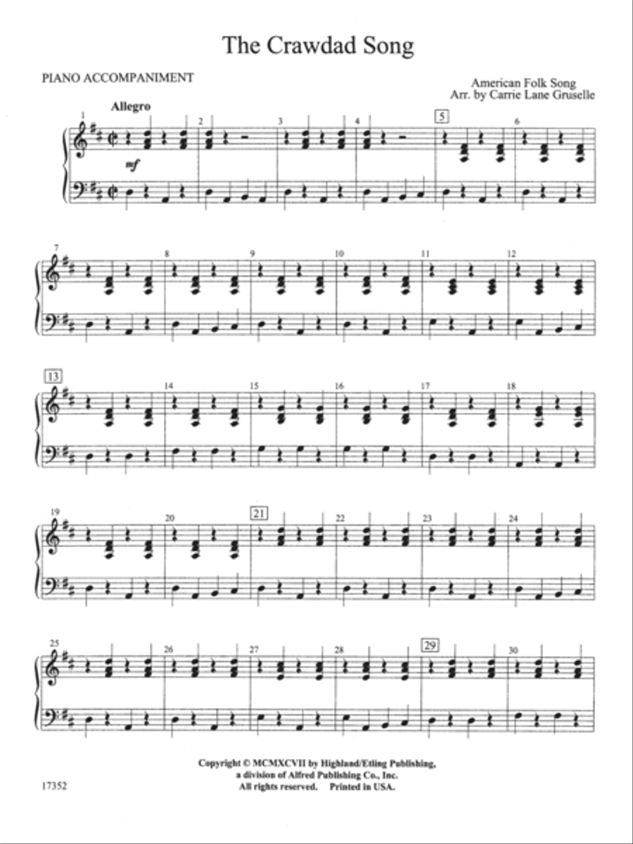 The Crawdad Song: Piano Accompaniment Orchestra scores gallery preview page 1