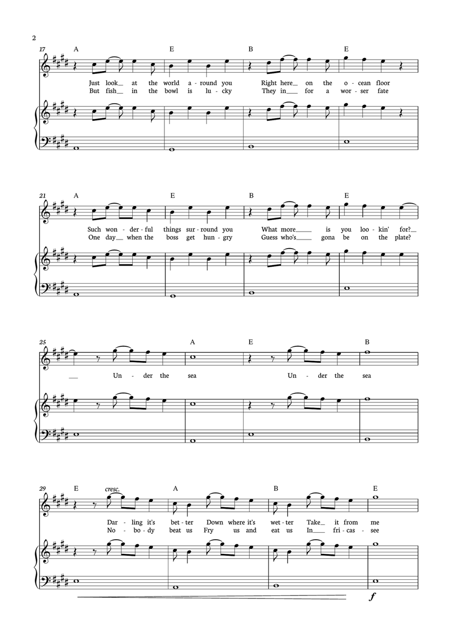 Under The Sea Under The Sea Piano, Vocal scores gallery preview page 2