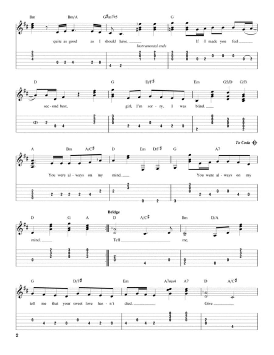 Always On My Mind Acoustic Guitar scores gallery preview page 2