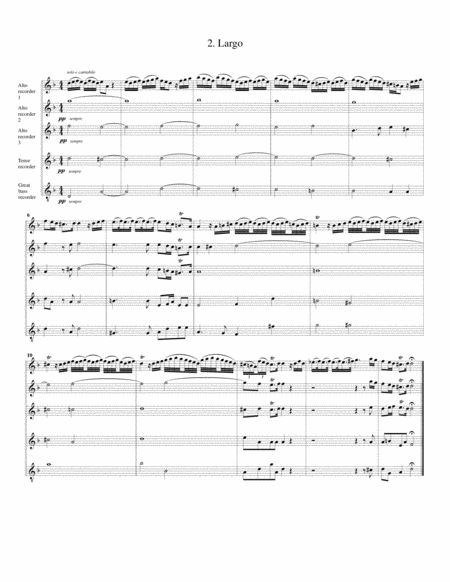 Concerto grosso, Op.3, no.6 (arrangement for 5 recorders)
