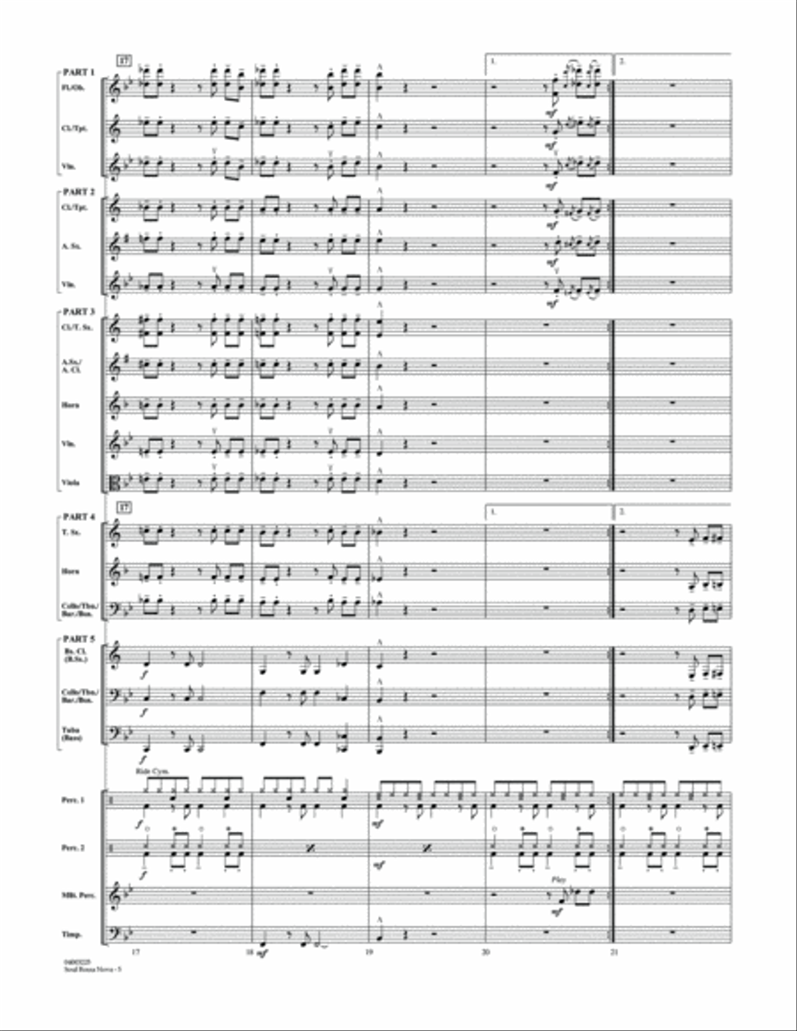 Soul Bossa Nova (arr. Johnnie Vinson) - Full Score Concert Band scores gallery preview page 5