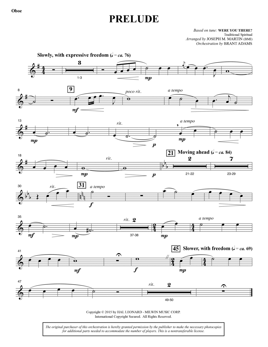 A Journey To Hope (A Cantata Inspired By Spirituals) - Oboe Choir scores gallery preview page 1