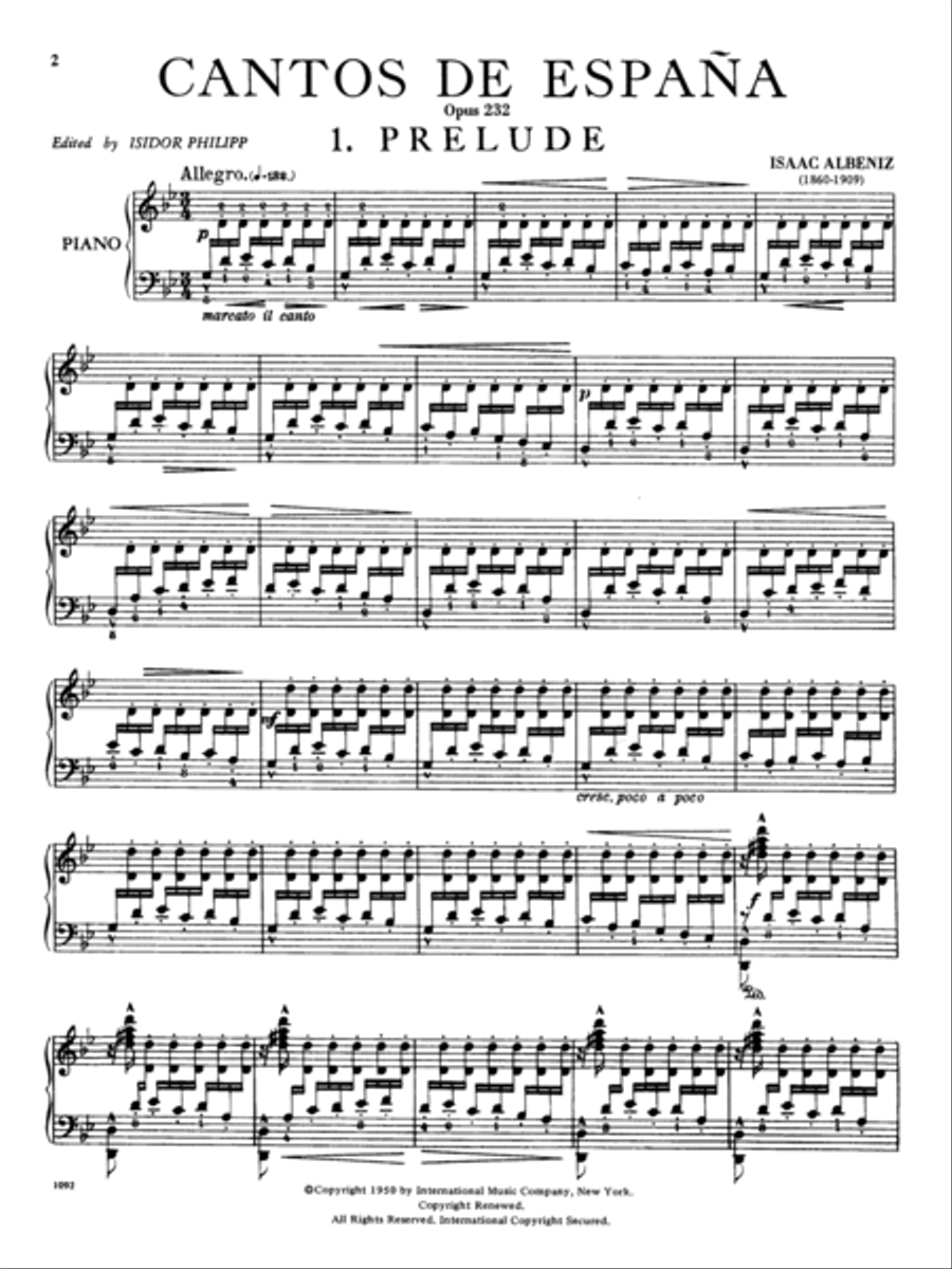 Cantos De Espana (Airs Of Spain), Opus 232 Piano Solo scores gallery preview page 2