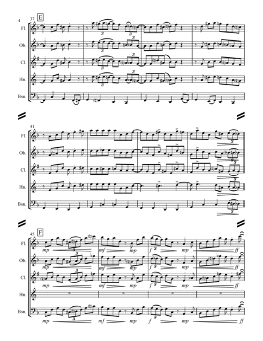 Santa Baby Woodwind Quintet scores gallery preview page 5