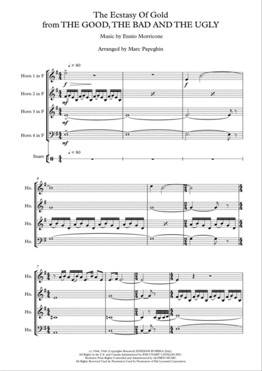 The Ecstasy Of Gold from THE GOOD, THE BAD AND THE UGLY Brass Ensemble scores gallery preview page 2