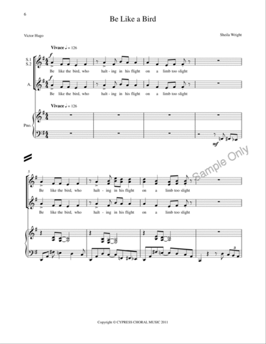 Be Like A Bird SSA scores gallery preview page 8