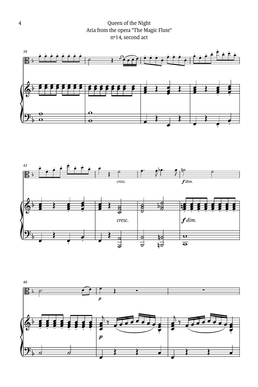 Queen of the Night - for solo viola (with piano) Chamber Music scores gallery preview page 4