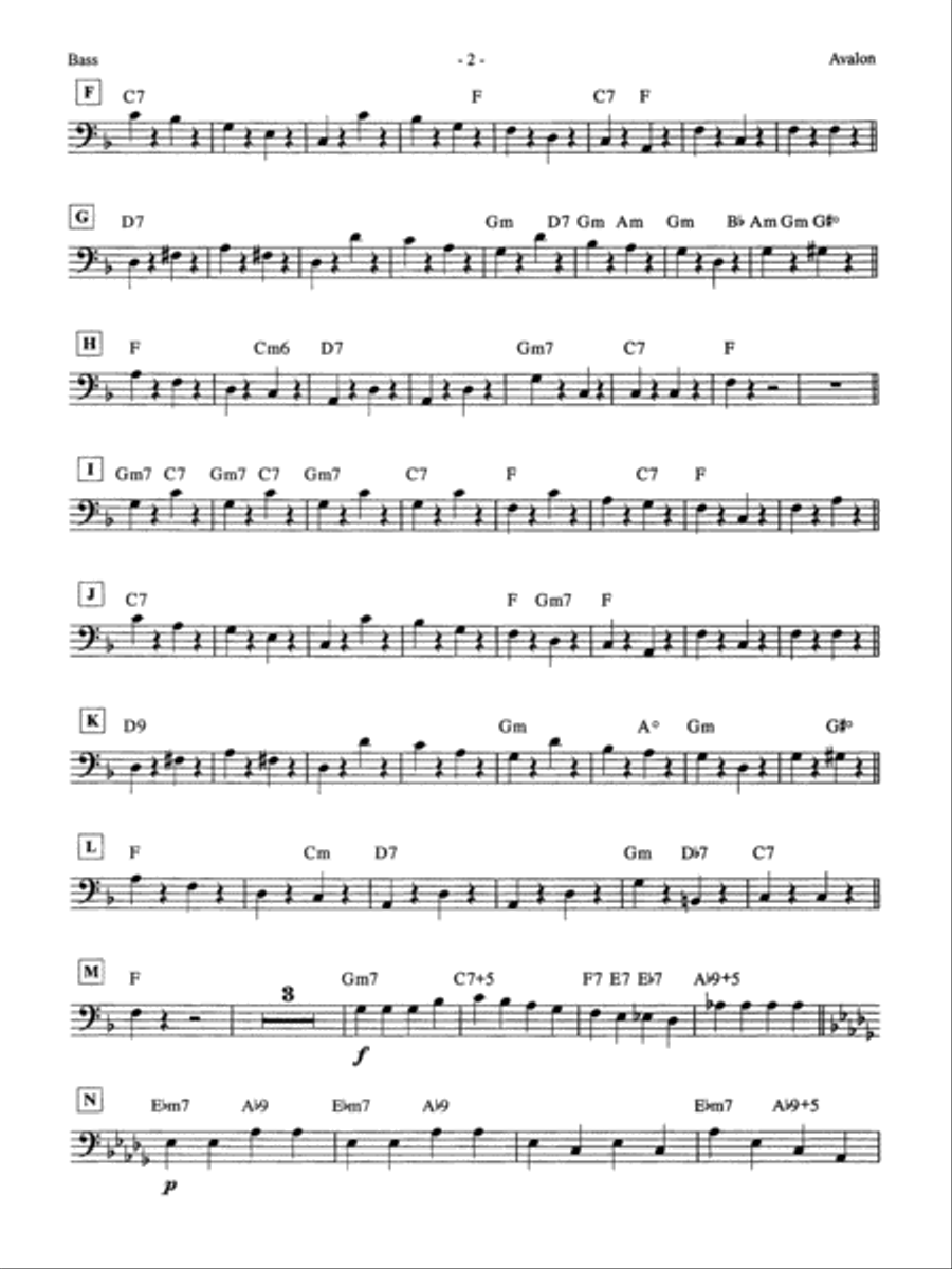 Avalon: String Bass Jazz Ensemble scores gallery preview page 2