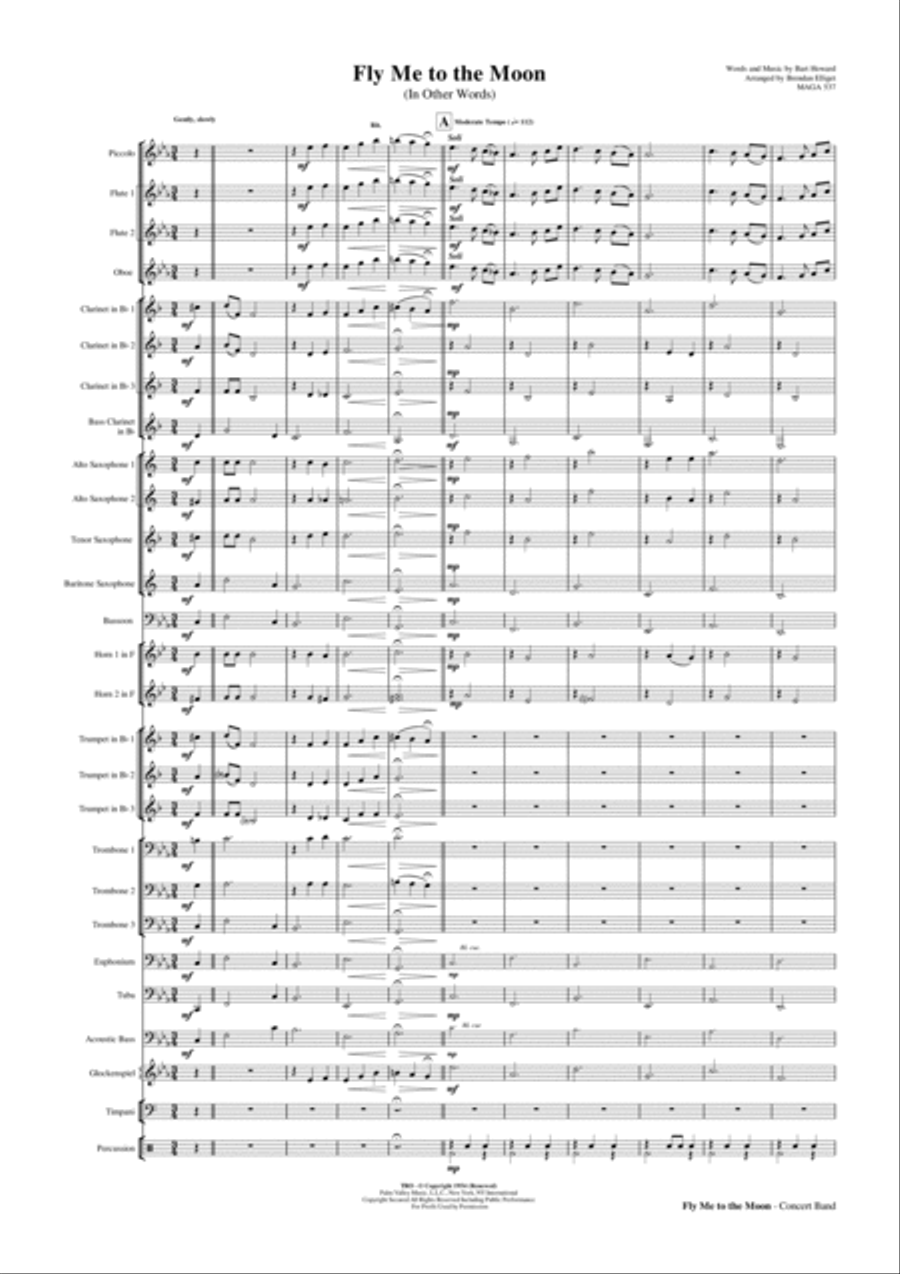 Fly Me To The Moon (in Other Words) Concert Band scores gallery preview page 2