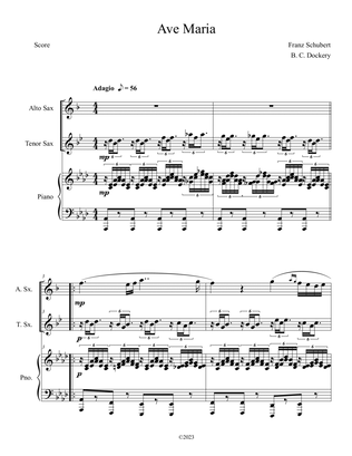 Ave Maria (Alto and Tenor Sax Duet with Piano Accompaniment)