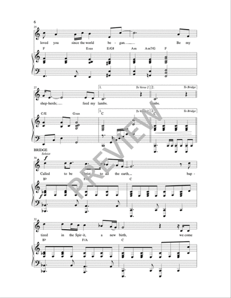 Feed My Lambs Unison Choir scores gallery preview page 5