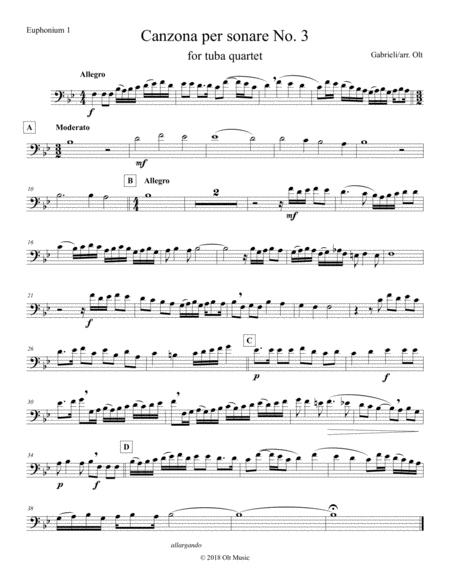 Canzona per Sonare No. 3 for tuba quartet image number null