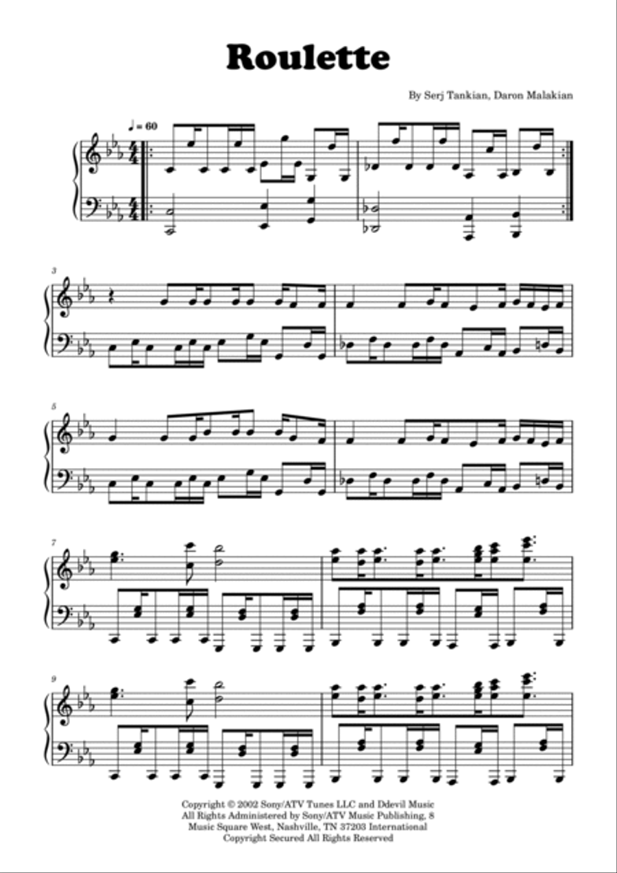 Roulette soad chords deals