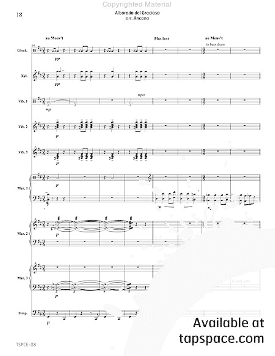 Alborada del Gracioso Percussion Ensemble scores gallery preview page 21