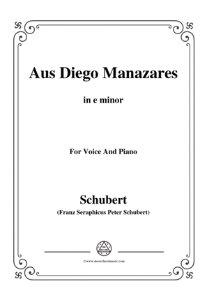 Schubert-Aus Diego Manazares,D.458,in e minor,for Voice&Piano