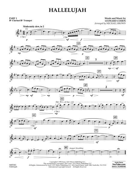 Hallelujah - Pt.1 - Bb Clarinet/Bb Trumpet