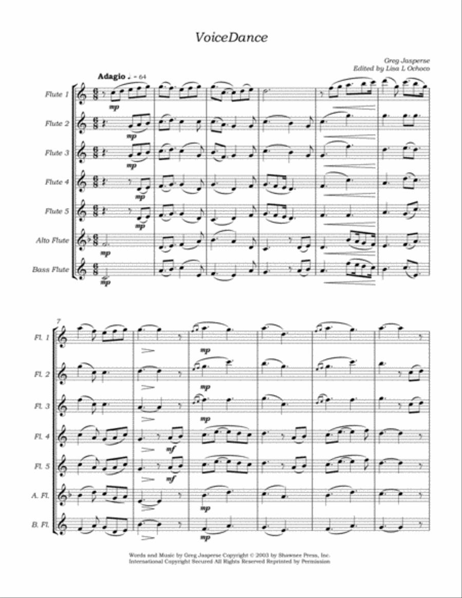 Voicedance Flute Choir scores gallery preview page 5