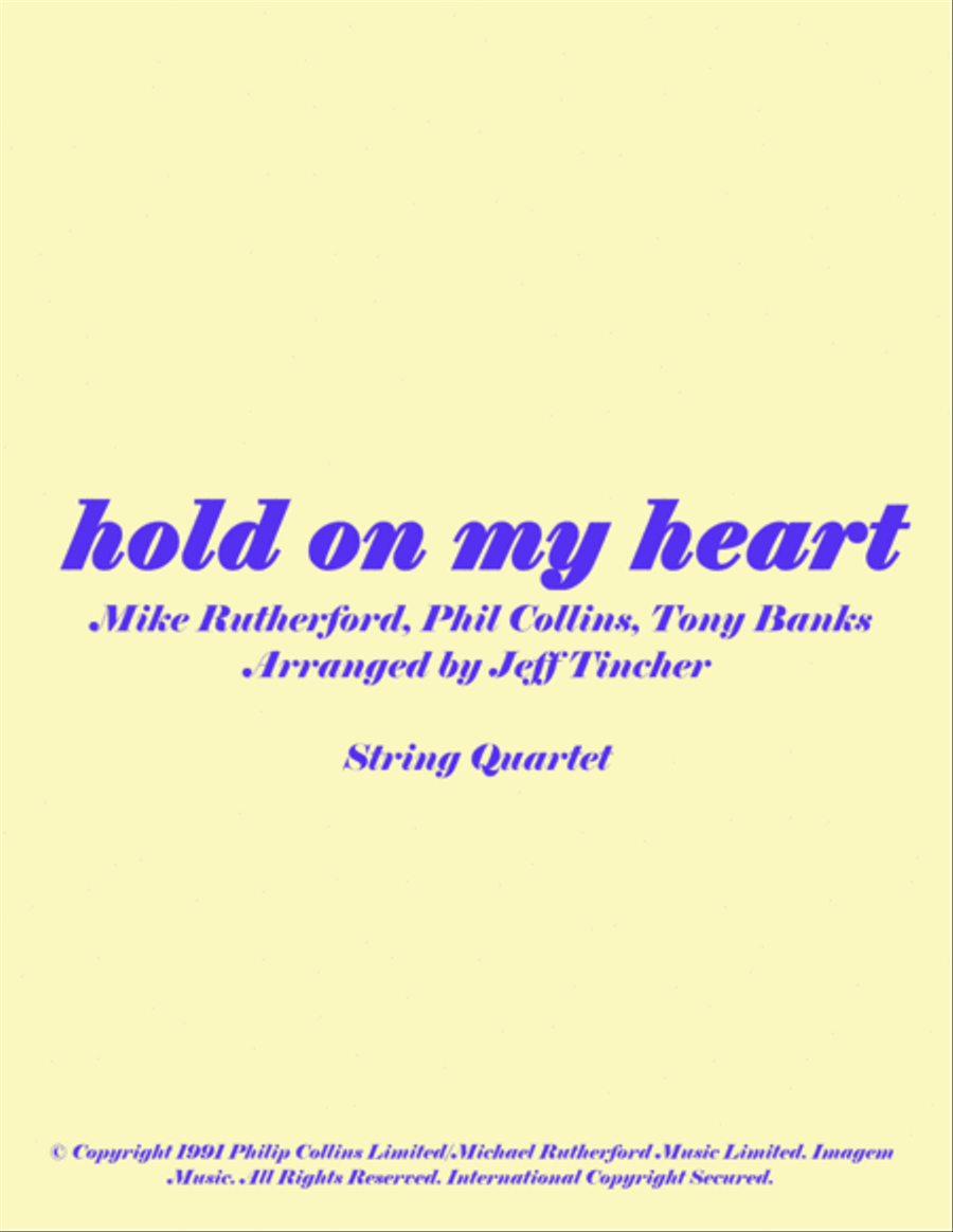 Hold On My Heart String Quartet scores gallery preview page 1