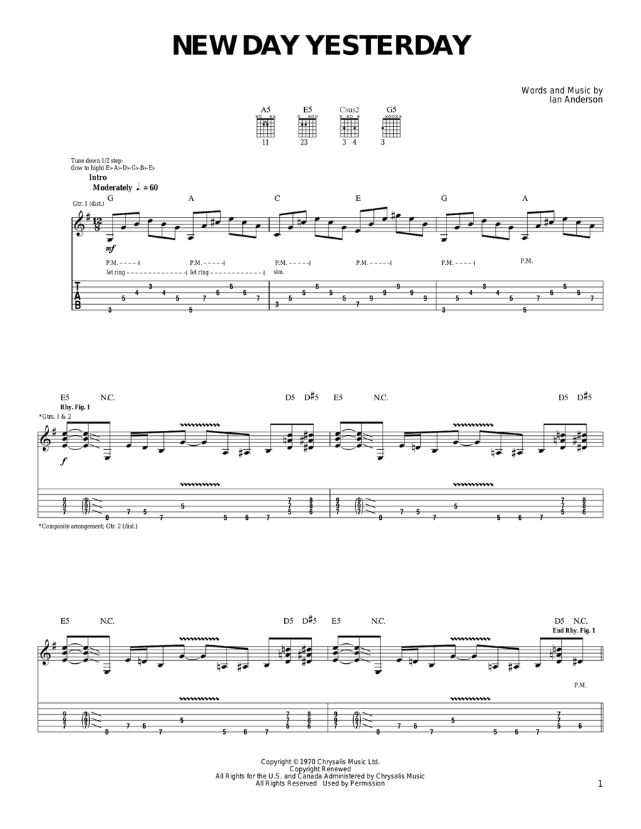 New Day Yesterday Acoustic Guitar scores gallery preview page 1