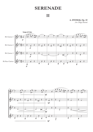 Book cover for Waltz from Serenade Op. 22 for Clarinet Quartet