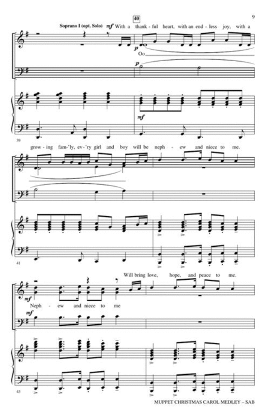 A Muppet Christmas Carol Medley 3-Part scores gallery preview page 6