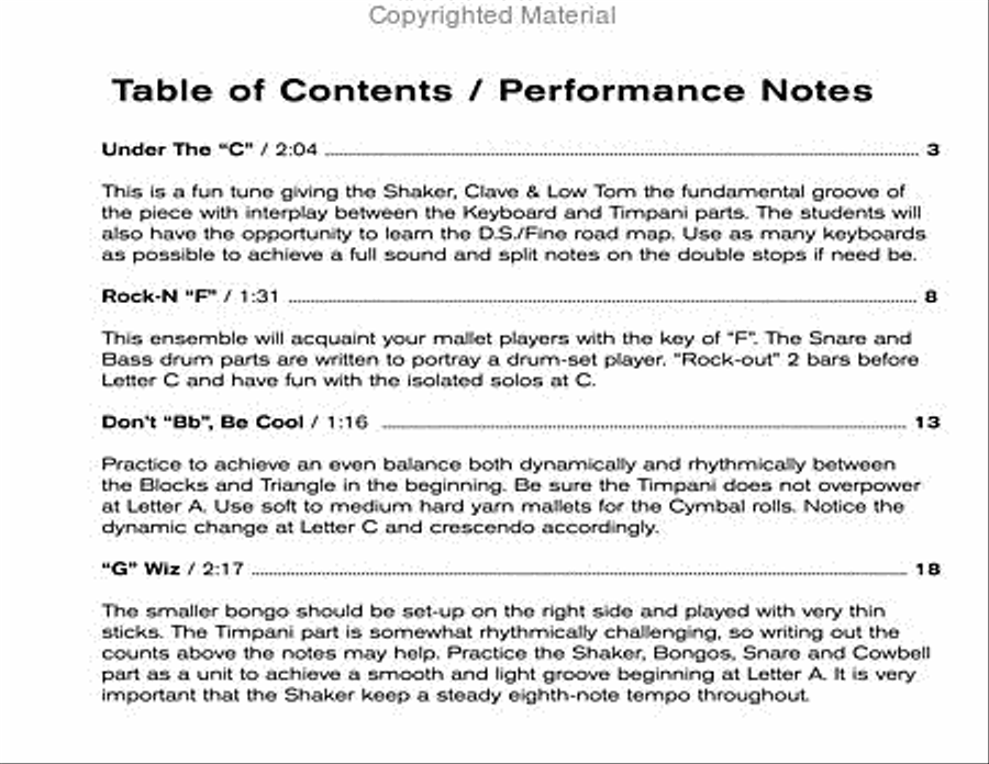 Pick A Key, Any Key (Blast Off Series) Percussion Ensemble scores gallery preview page 2