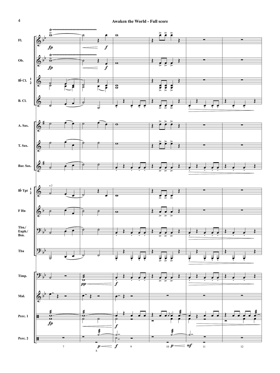 Awaken the World Concert Band scores gallery preview page 4