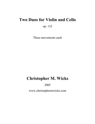 Book cover for Two Duos for Violin and Cello