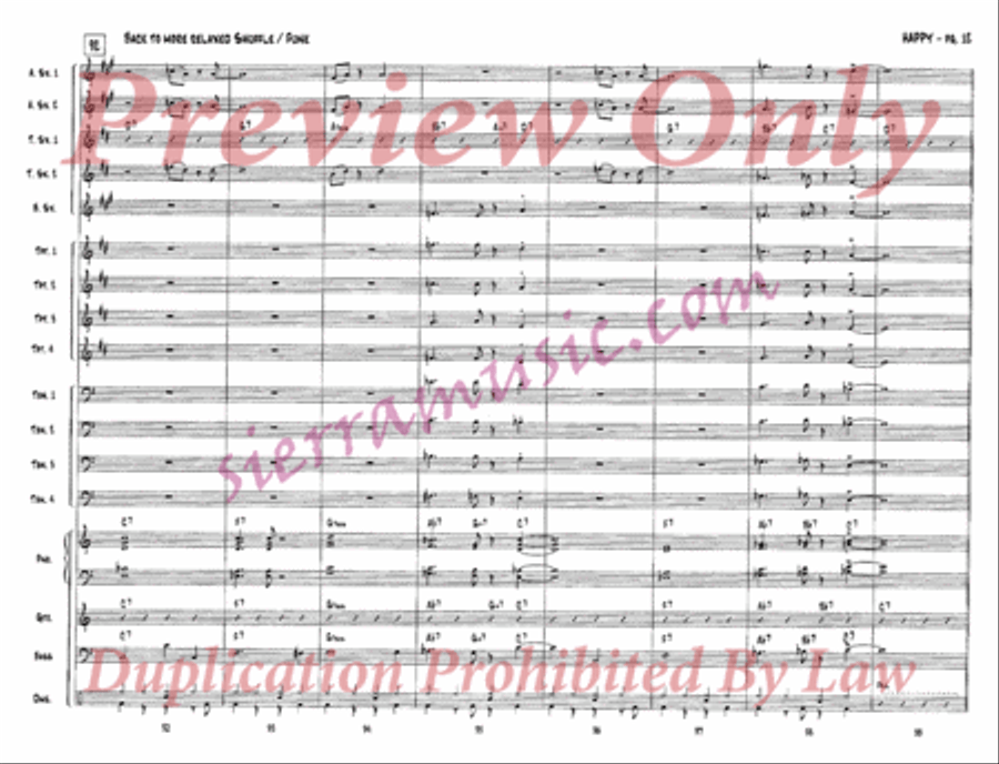 Happy (from One Foot in the Swamp) Jazz Ensemble scores gallery preview page 13