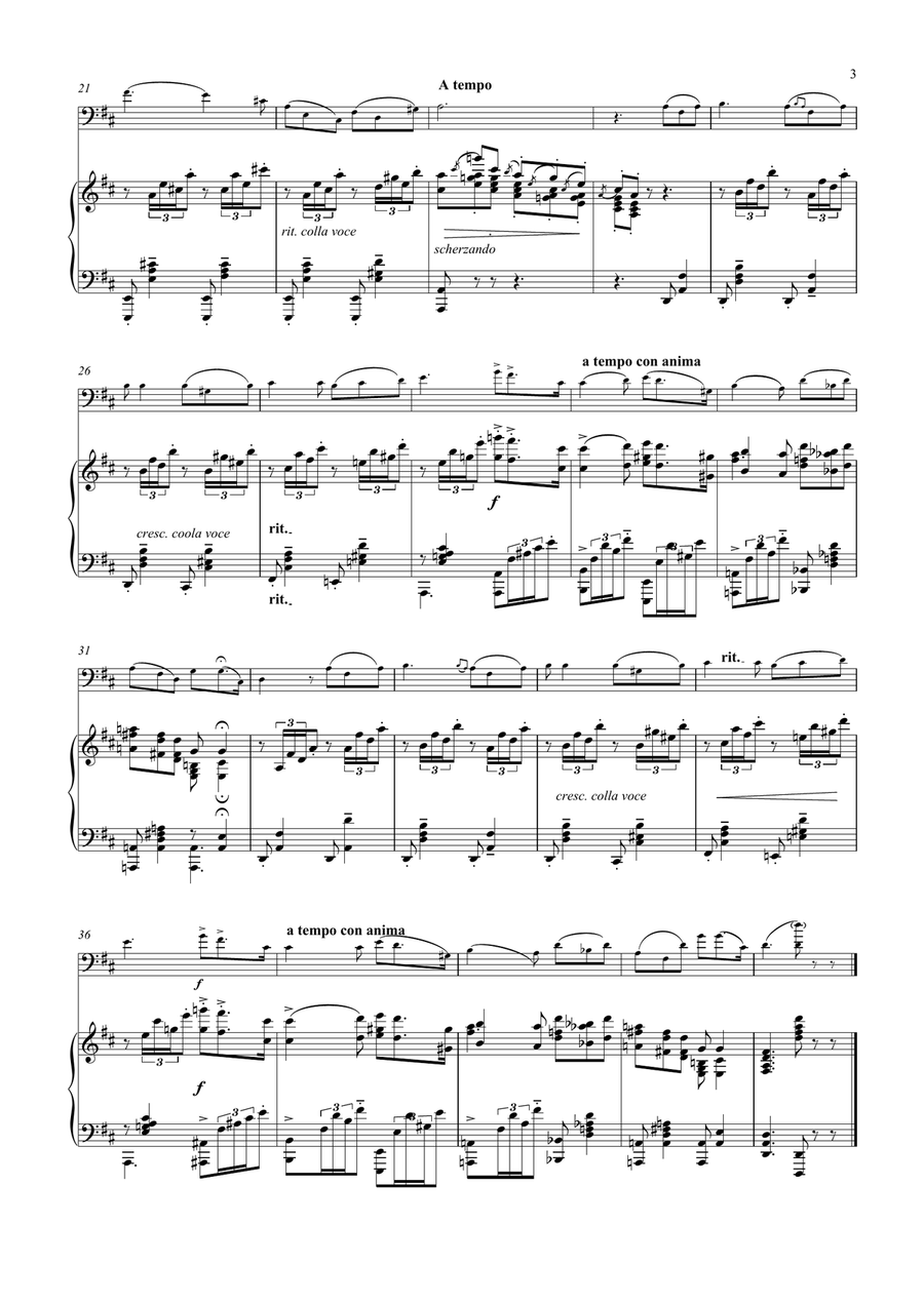 Mattinata for Cello & Piano Piano scores gallery preview page 3