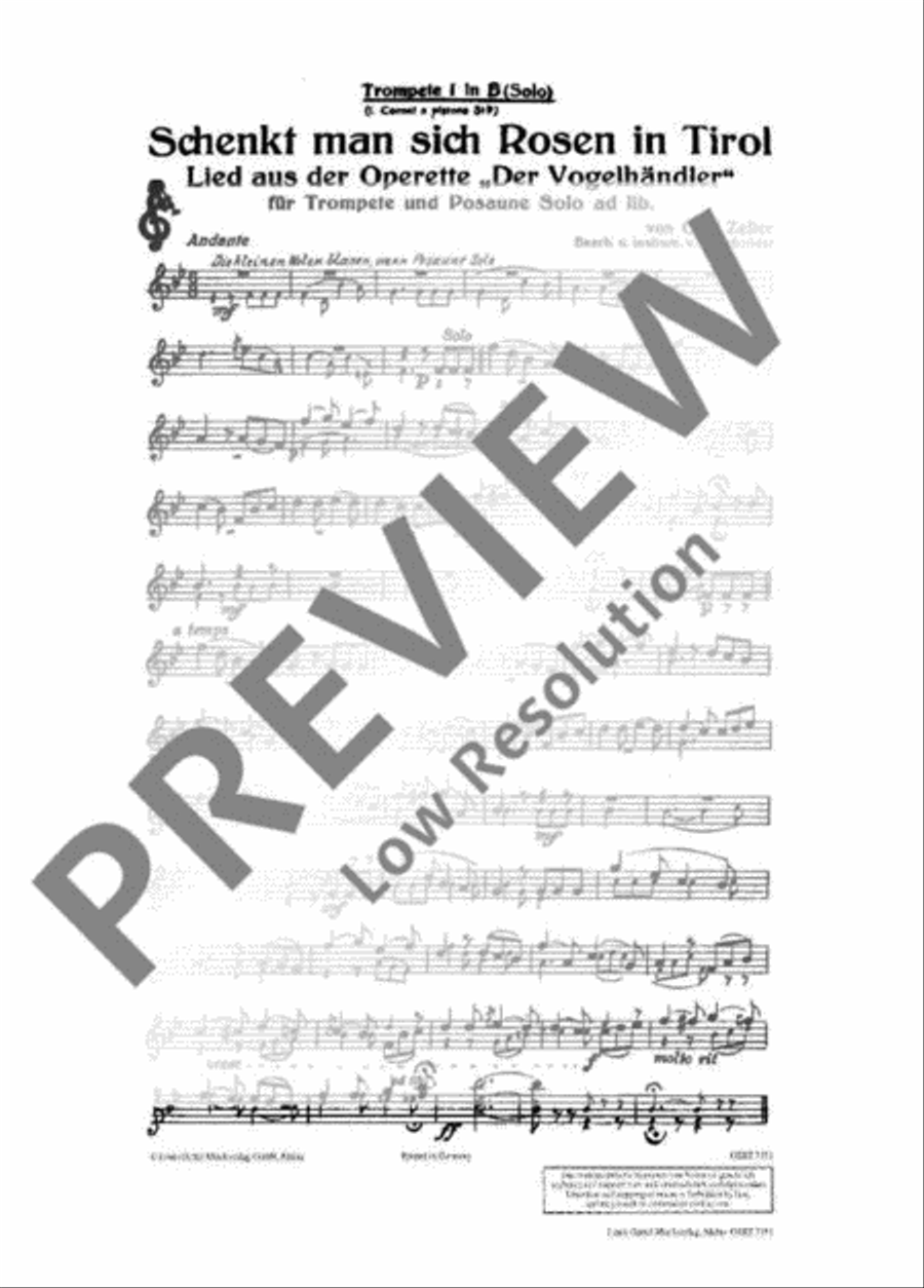 Schenkt man sich Rosen in Tirol Concert Band scores gallery preview page 19