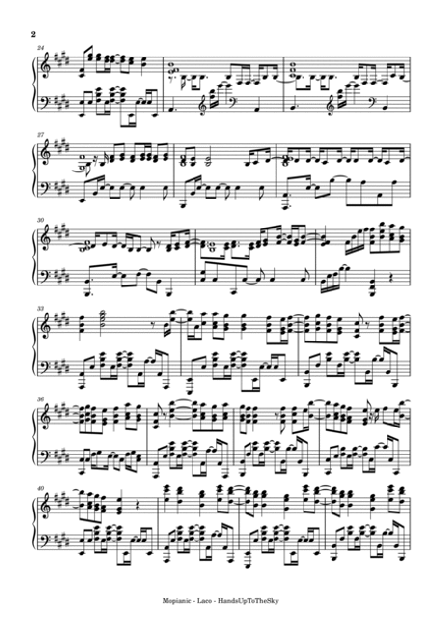 Hands Up To The Sky Piano Solo scores gallery preview page 2