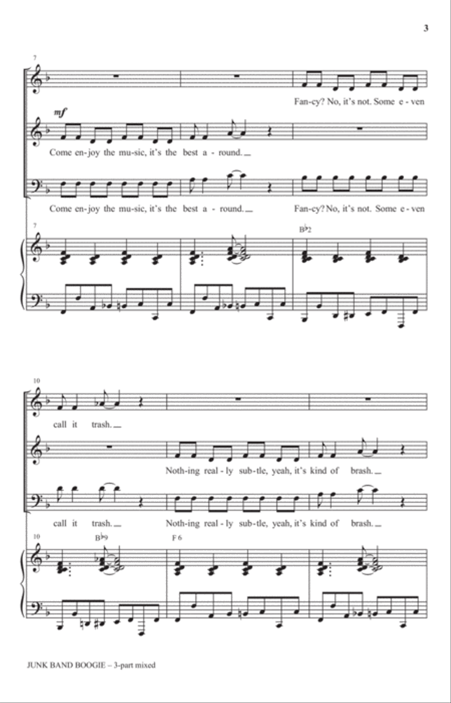 Junk Band Boogie 3-Part scores gallery preview page 2