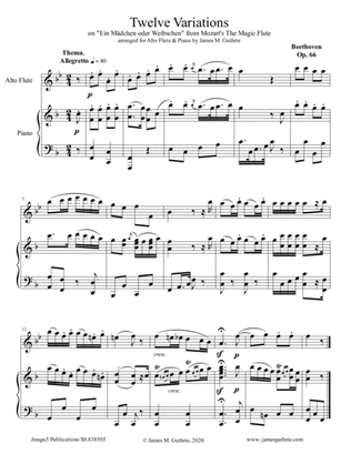 Beethoven: 12 Variations Op. 66 for Alto Flute and Piano